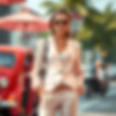 Chic Summer Ensemble Elegant summer jacket and pants set for women