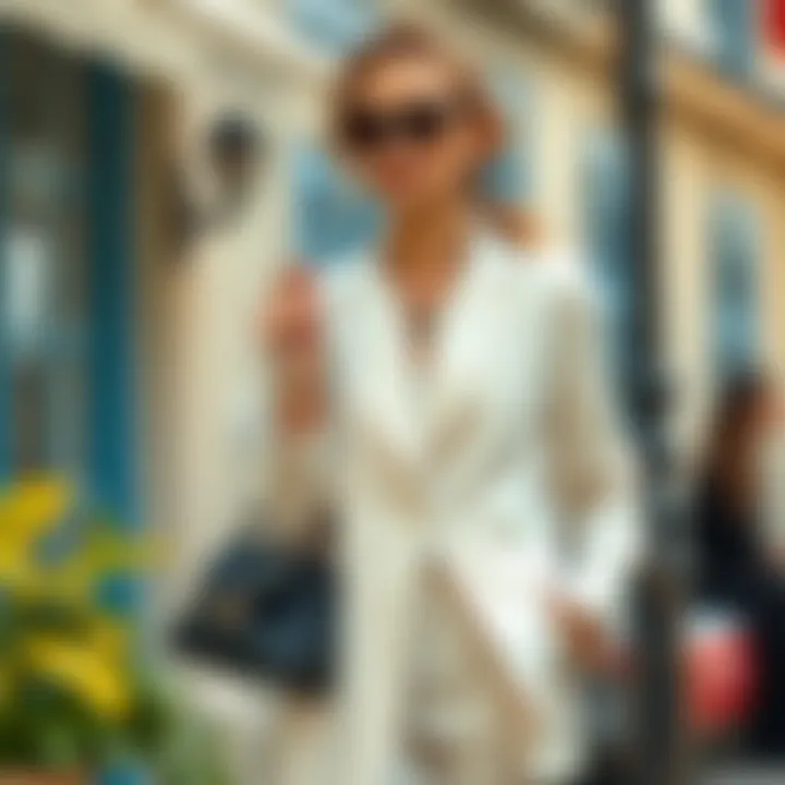 Elegant summer linen jacket styled with accessories