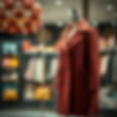 Elegant wool coat on a stylish display