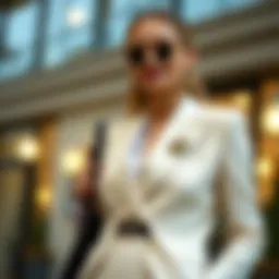 Elegant blazer jacket with a unique badge design
