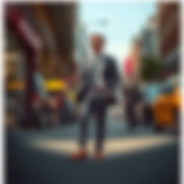 A fashionable display of modern suit and loafers