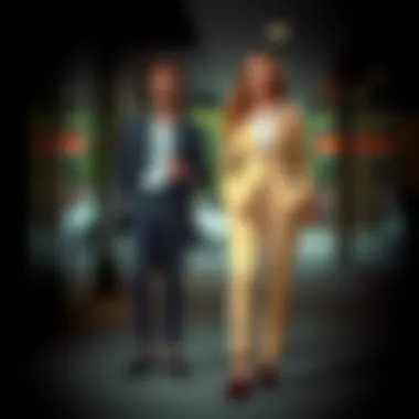 Trendy outfit featuring loafers and a sleek suit