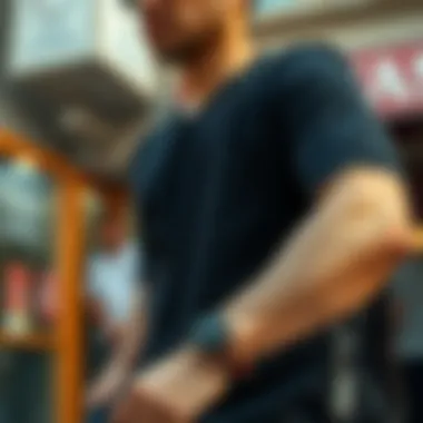 Man wearing a bracelet in a casual setting