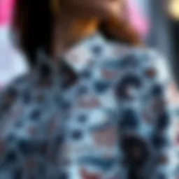 Showcasing a contemporary blouse with unique patterns