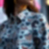 Contemporary Blouse with Unique Patterns Showcasing a contemporary blouse with unique patterns