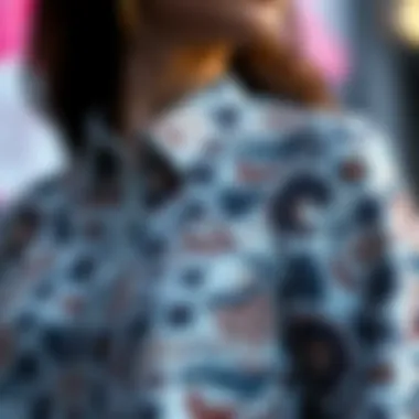 Contemporary Blouse with Unique Patterns Showcasing a contemporary blouse with unique patterns