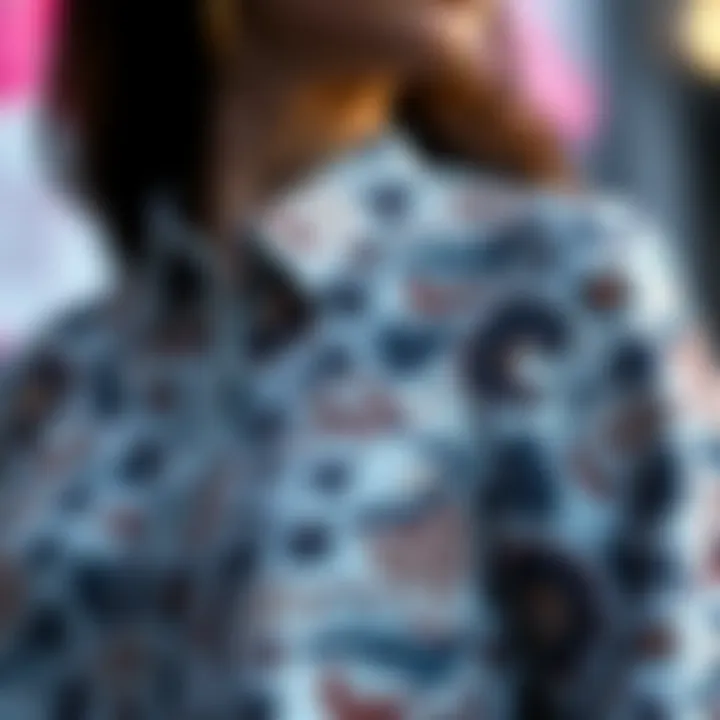 Contemporary Blouse with Unique Patterns Showcasing a contemporary blouse with unique patterns