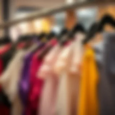 Variety of Blouse Styles on Elegant Hangers Variety of blouse styles displayed on elegant hangers