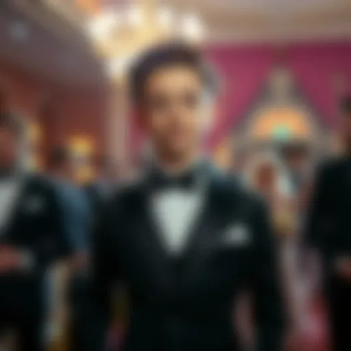 Elegance in Tuxedos Elegant boy in a tuxedo at a formal event