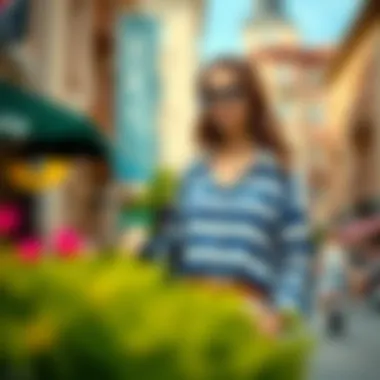 Chic Style: Combining Stripes for a Modern Look Stylish outfit combination featuring a blue and white striped shirt