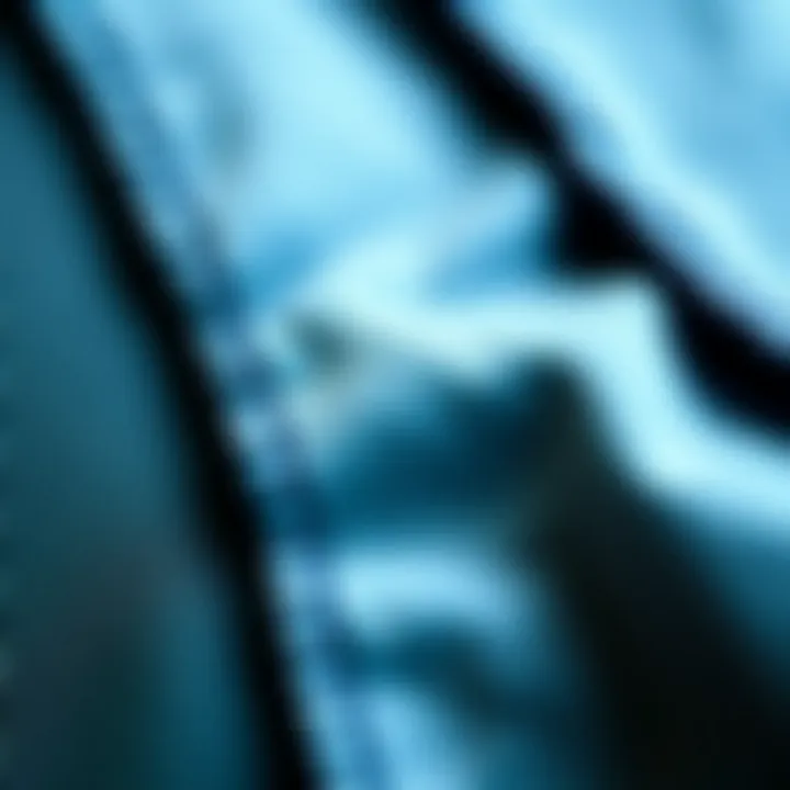 Close-up of fabric textures used in different trouser models