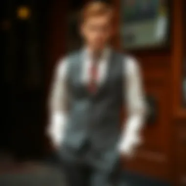 Classic Formal Vest Pairing Classic vest paired with tailored trousers in a formal setting