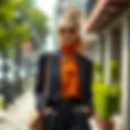 Stylish etek pantolon combination with chic accessories