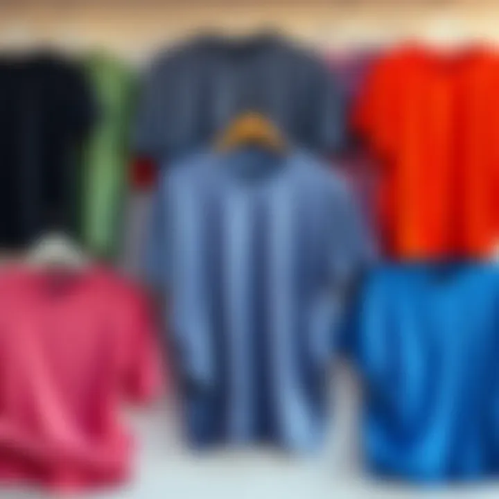 Diverse Fabrics for Oversized Comfort A collection of oversized t-shirts displayed in various fabrics, highlighting versatility and comfort.