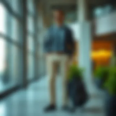 A fashionable ensemble featuring slim fit trousers for formal occasions