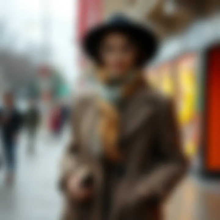 Layering Elegance: Accessorizing Your Fabric Coat Fashionable fabric coat layered with accessories