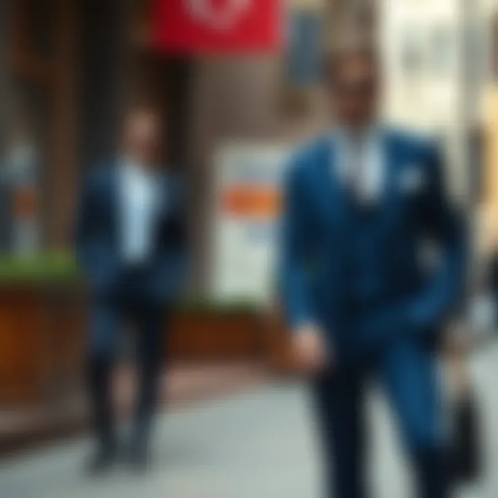 Versatile Combinations for Dark Blue Suits A fashionable outfit combination featuring a blue suit