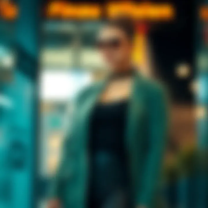 Chic and Stylish Plus-Size Ensemble Fashionable plus-size outfit with a chic jacket