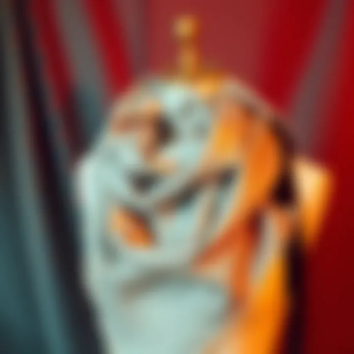 Fashionable Presentation of Silver Scarf Fashionable presentation of a silver scarf against a vibrant backdrop