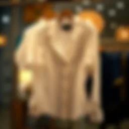Elegant fitted shirt displayed on a hanger