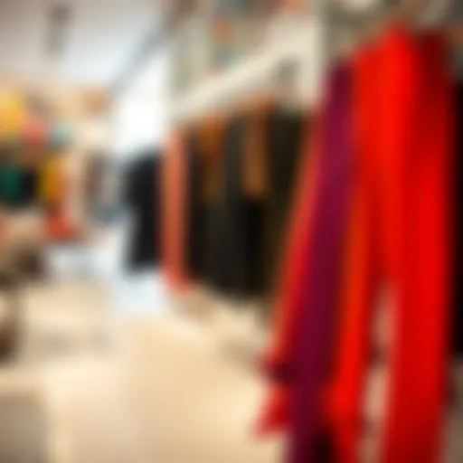 Chic Flare Cut Pants in Boutique Stylish flare cut pants displayed in a modern boutique setting