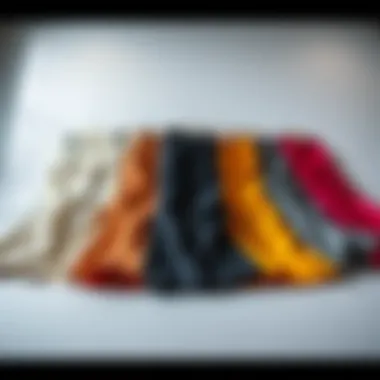 Variety of Flare Cut Pants Styles Different styles of flare cut pants arranged creatively on a flat surface