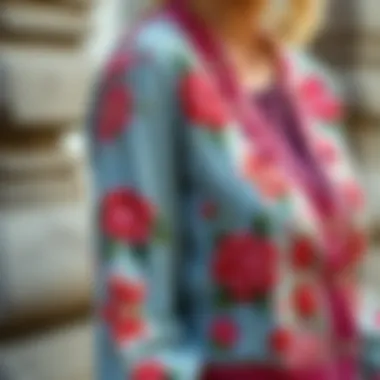 A beautifully crafted floral embroidered cardigan showcasing intricate designs.