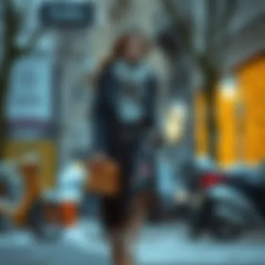 Winter Chic: Layering with Floral Skirts Chic winter layering with a floral skirt and accessories