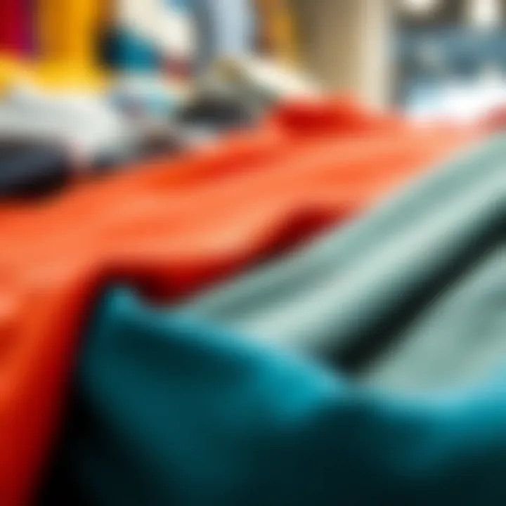 Fabrics and Color Palettes for Sports Wear An array of fabrics and color swatches for sports dress designs.