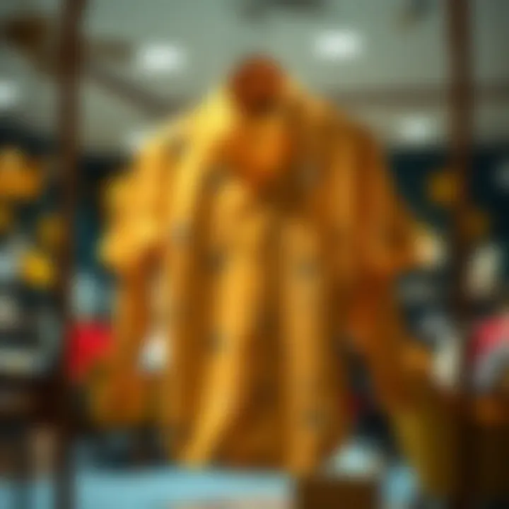 The Art of Elegance: Golden Star Shirt Presentation Elegant golden star shirt displayed on a hanger