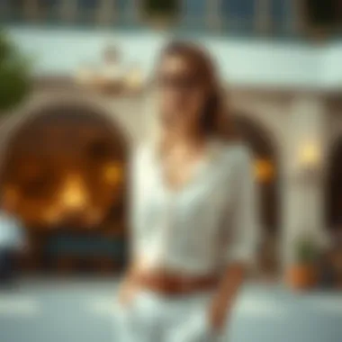 Elegant crop shirt outfit on a stylish background