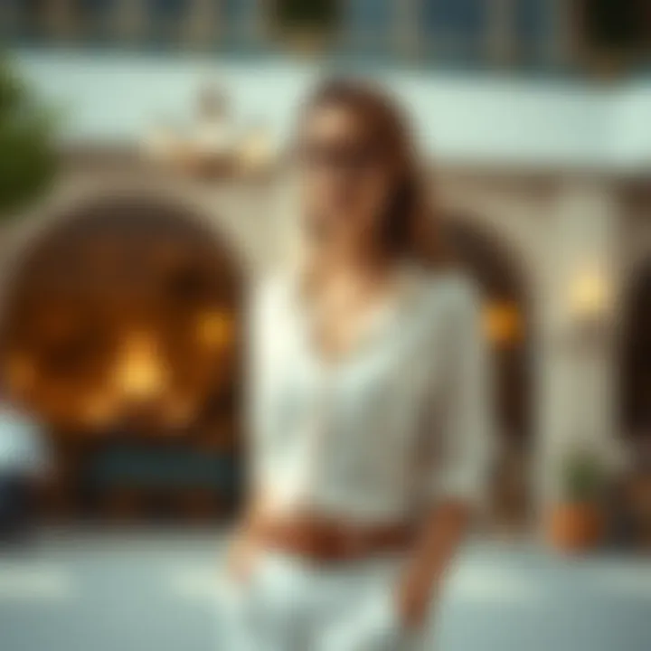 Elegant crop shirt outfit on a stylish background