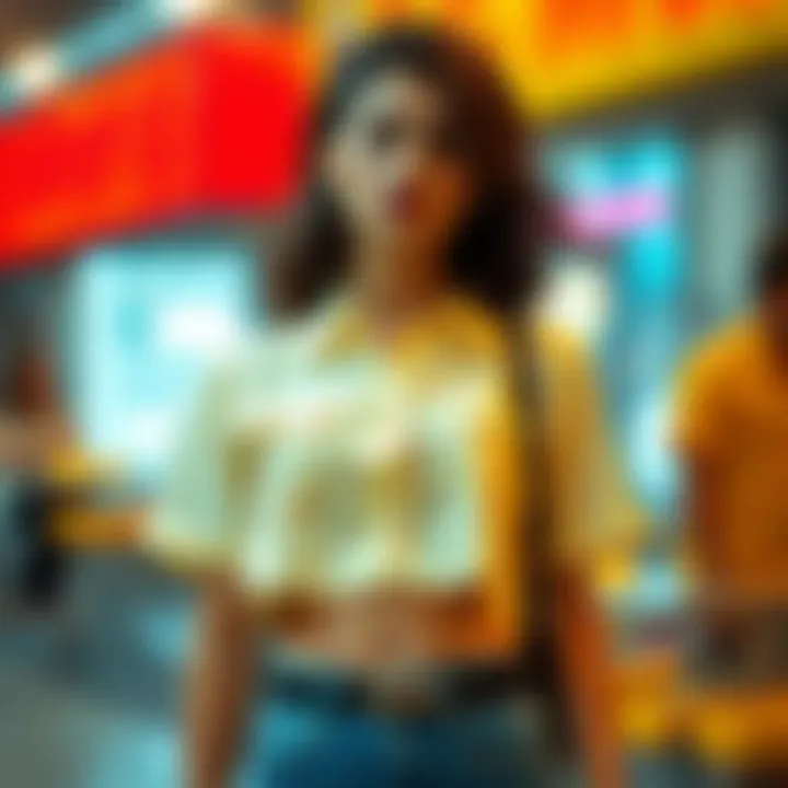 Seasonal fashion trends featuring crop shirts