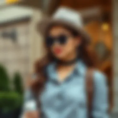 Accessorized gray shirt ensemble for a stylish appearance