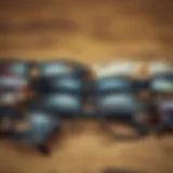 Vintage Gray Eyeglass Frames A vintage collection of gray eyeglass frames showcasing unique designs.