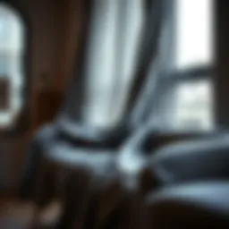 Elegant gray fabric draped in a stylish setting