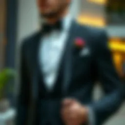 Elegant groom's suit showcasing modern design