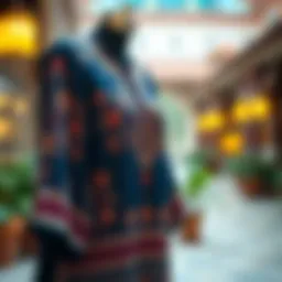 Elegant tunic showcasing intricate designs and patterns