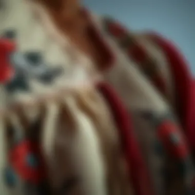 Close-up of Tunic Details Close-up of tunic details highlighting stitching and fabric texture