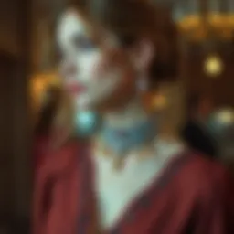 Elegant hair necklace styled with a chic outfit