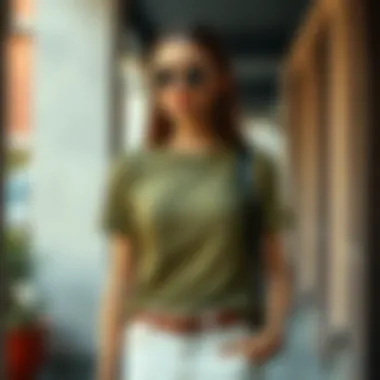 Chic Look with Olive T-Shirt Fashionable outfit combination featuring an olive t-shirt