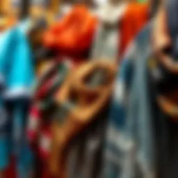 Variety of stylish shawls displayed elegantly