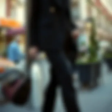 Elegant Styling with High-waisted Black Trousers High-waisted black trousers styled elegantly