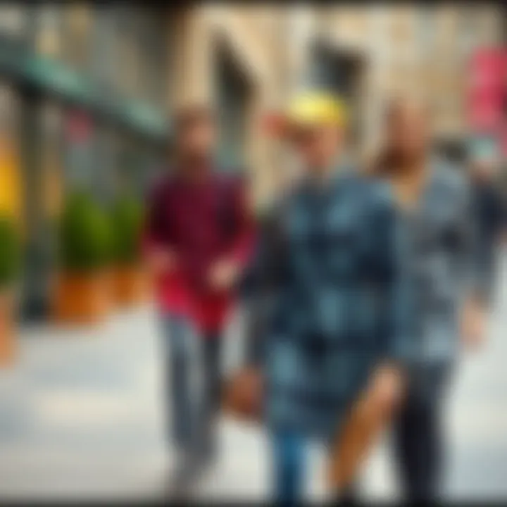 Timeline of Plaid Tunics in Fashion Historical evolution of plaid tunics illustrated