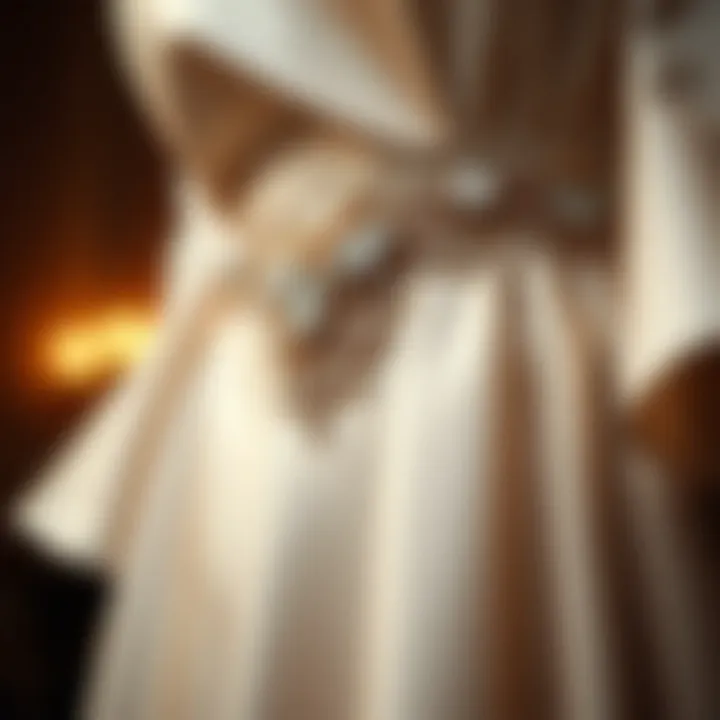 Close-up of intricate detailing on a jeweled dress belt