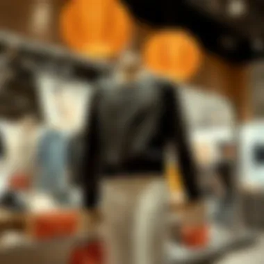 Trendy fashion items displayed in a modern retail environment