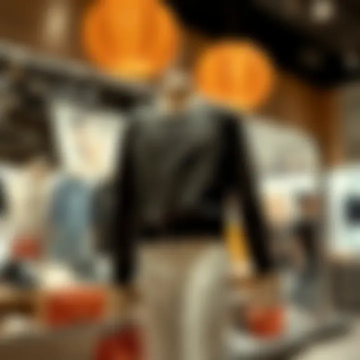 Trendy fashion items displayed in a modern retail environment