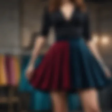 Variety of velvet skirt styles displayed