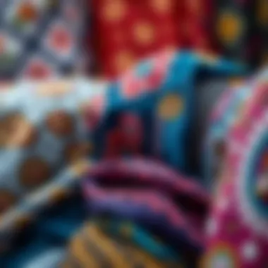 Intricate Patterns of Headscarves Close-up of intricate headscarf patterns