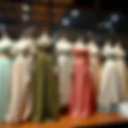 A captivating display of historical women's dresses showcasing various styles from different eras.